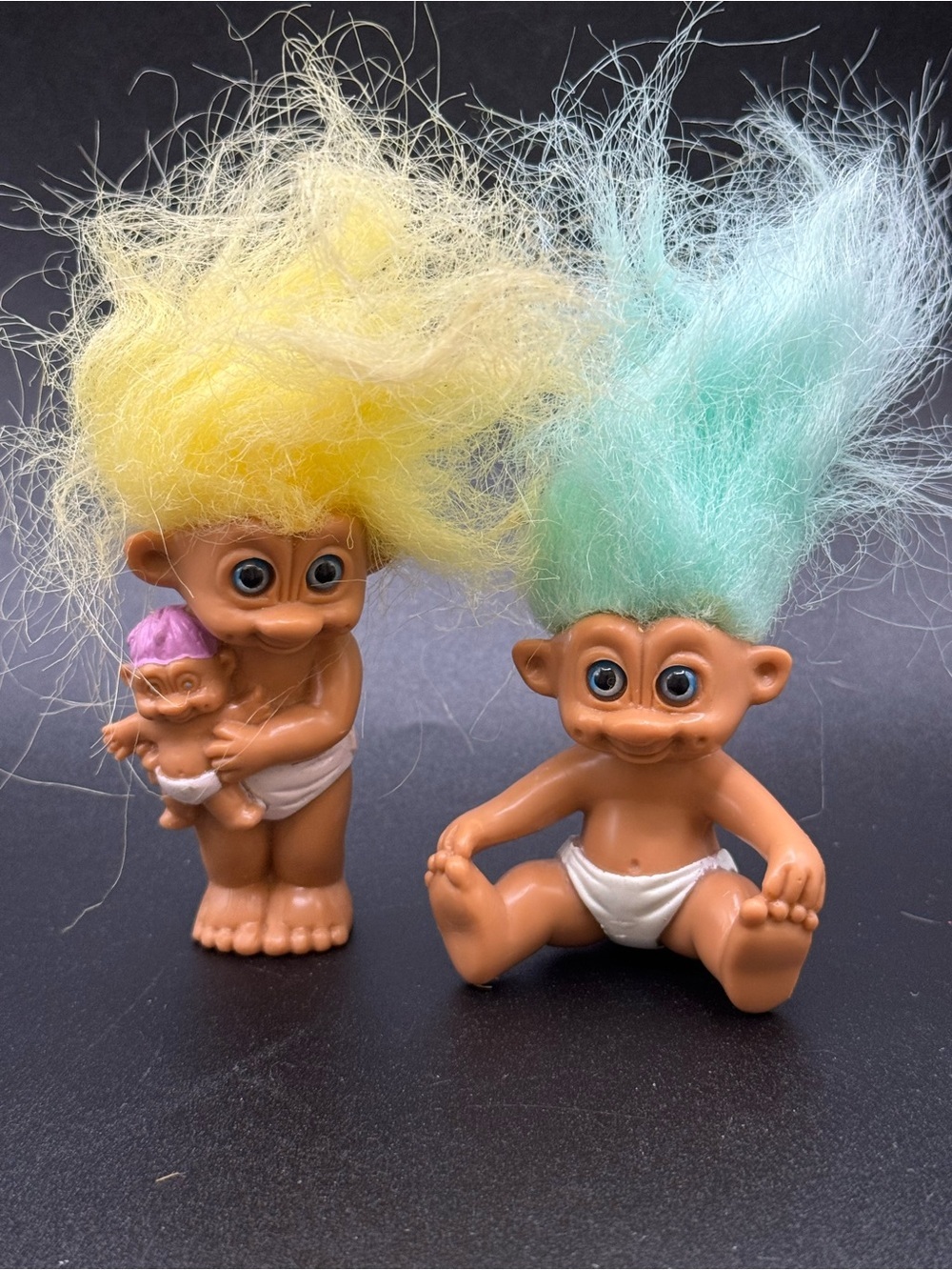 Vintage Lot of 2 TNT '92 Troll Baby Dolls Figures